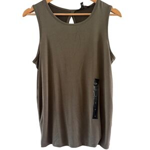 Banana Republic Factory Tank Top Womens Medium Olive Open Back‎ Crossover NWT